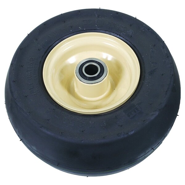 CASTER-SMOOTH, 9X3.5X4, TUBELESS-TAN 9" x9" x4"